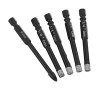 Foret à Carrelage 6mm à Queue Hexagonale 1/4 Po, Noir
