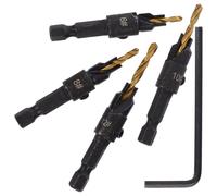 Foret à Fendre pour Bois, Lot de Set, Acier Plaqué Titane | Jeu de Perçage 2,0mm 2,4mm 3,2mm 3,6mm, Queue Hexagonale 1/4, pour Bûches