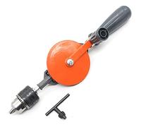 Foret à manivelle à main, mandrin de 9,5 mm, mini perceuse mutuelle portable avec double pignon, outil de perceuse à main pour bois, plastique (orange)
