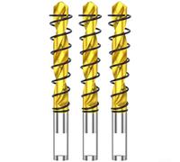 Foret à rainurer dentelé de 6 mm, pour métal, plastique, pointe centrale | Lot de 3 forets centraux dentelés pour perceuse à rainurer 6 mm en acier doré