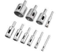Foret à Verre Diamanté en Émeri, Kit de Perçage | Granite et Verre, Compatible Perceuse Électrique Standard, Ouverture Nette, Usage en Magasin et Installation