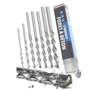 Foret béton queue ronde 4-10 mm lot de 7 mèche perceuse brique | 7 forets de 4 à 10 mm à queue ronde: ils se serrent dans le mandrin d une perceuse, sans perforateur SDS
