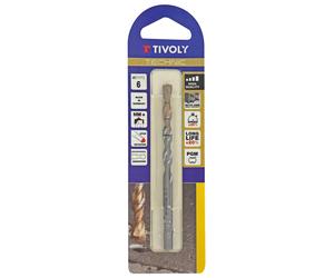 Foret bétons -Plaquette carbure pointe de centrage -Queue cylindrique 3 méplats / L: 100 Ø: 6 TIVOLY - 10960520600