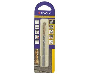 Foret bétons -Plaquette carbure pointe de centrage -Queue cylindrique 3 méplats / L: 100 Ø: 7 TIVOLY - 10960520700