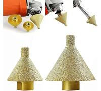 Foret biseauté diamant pour meuleuse d'angle, 38 mm/50 mm | Lot de 2 forets coniques, coupe-trou pour carrelage, adaptateur de filetage M10, foret conique