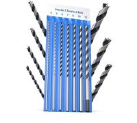 Foret Bois Long 7 Mèches 4-12 mm x 230 mm Perçage Poutre Charpente | 230 mm de longueur utile : traverse poutre, chevron et coffrage là où une mèche courte s'arrête à mi-course