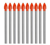 Foret Carrelage 6mm TIMESETL Forets à Percer Le Verre 10Pcs Foret Verre Revêtement en Titane, Meche Carrelage 6 mm Forets Carbure de Tungstene pour Forage Carrelages, Verres, Ceramiques et Bois