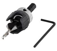 Wolfcraft Foret 2544000 avec fraisoir et butée de profondeur pour bois 1/4 hex 3,2-12 mm 45°