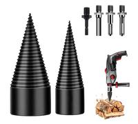 Foret de Fendage de Bois 32mm+42mm Fendeur de Buche Foret Conique avec 4 Poignées Foret À Bois pour Fendre du Bois Fe QIEDOVIEY