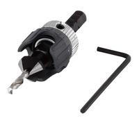 Wolfcraft Foret 2544000 avec fraisoir et butée de profondeur pour bois 1/4 hex 3,2-12 mm 45°