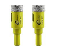 Foret Diamant Sec Set - 2 pièces 20mm SANLEETEK Trépan Diamant avec Tige Triangulaire pour Céramique Porcelaine Granit Marbre Quartz Grès