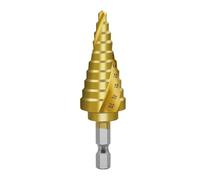 Foret étagé à rainure hélicoïdale de 4 22 mm, 1 pièce, foret noyau en acier rapide revêtu titane for le bois, métal et plastique