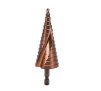 Foret étagé au cobalt 4-32mm,foret conique HSS M35 pour inox et métaux durs | pointe 118°-pour perceuse à colonne & visseuse à choc - tôle, acier, alu, bois, plastique, 15 tailles,Queue hexagonale 6.35mm