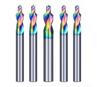 Foret étagé avec revêtement nano émeri pour gravure CNC, rainure en spirale en acier haute dureté pour alliage d'aluminium, PVC, acrylique, retrait efficace des copeaux en deux étapes