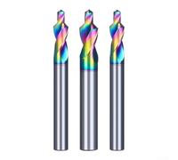 Foret étagé en acier tungstène pour M3 - Pour perceuse à chanfrein conique à deux étapes pour alliage d'aluminium, PVC, acrylique, pour fraiseuse CNC pour nano-revêtement 1 pièce (6,8-10,0)