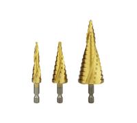 Foret étagé en titane HSS, jeu de forets étagés haute vitesse, outils de perçage, foret conique pour métal et bois, 4-12, 4-20, 4-32 mm, foret étagé hélicoïdal 3