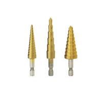 Foret étagé en titane HSS, jeu de forets étagés haute vitesse, outils de perçage pour scie, foret conique pour métal et bois, 4-12, 4-20, 4-32 mm, foret étagé en pouces 3