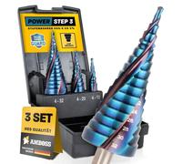 Foret étagé foret conique - Ø 4-12 + 4-20 + 4-32 mm - HSS-E Co 5% - 3 pièces