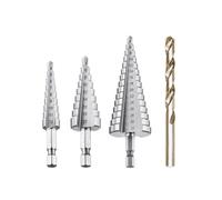 Foret Etagé, Foret Fraise Metal HSS 4PCS 4-12/20/32mm Meche Etage Perceuse Acier Fraise Forage Conique Triangle