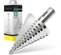 Foret étagé HSS Ø 5-35 mm, foret conique 13 niveaux avec tige de 10 mm, foret éplucheur pour métal, acier inoxydable, acier, laiton, métal souple, bois, plastiques