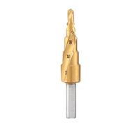Foret étagé HSS, cône à revêtement durci avec cannelure en spirale et tige triangulaire, coupe-trou pour utilisation de tôles fines, de bois et de panneaux de PVC, plage de 4 mm à