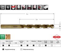 Foret hélicoïdal RUKO DIN 338, type N, HSS Co 5, affûté, avec tranchant en croix, Ø 13,0 x 151 x 101 mm, lot de 5 pièces