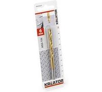 Foret métal titanium jaune Kreator Diamètre 6 mm