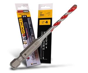 Foret multi-usages HM Ø 4,0 mm - Bois, tôle, plaques de plâtre, profilé métallique, carrelage, maçonnerie, etc. - Outils AMBOSS Multi Force Foret multifonction Multi-foret hexagonal pour perceuses
