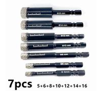 Foret pour carrelage en céramique sèche brasée à tige hexagonale de 5 à 16mm, ouvre-trou pour marbre, granit, carrelage vitrifié, foret en diamant, scie cloche 10pcs-6mm