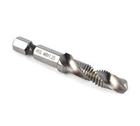 Foret taraud M8 HSS hexagonal embout 6,35 mm | Foret combiné perçage et taraudage, acier rapide, pour trous filetés dans métal doux, aluminium, fer, plastique, bois