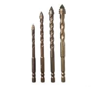 Foret Triangle Carbure 4pcs pour Carrelage Verre | Pointe carbure pour durable, design excentrique, anti-glissement, pour idéal verre céramique, queue hexagonale