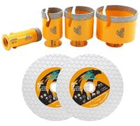 Forets à carottage, construction en diamant, compatibilité M14, coffret de 6 pièces, filetage M14