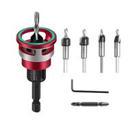 Forets à Fraiser Fraise conique en à double goujure et réglage rapide | Mèche de lamage, outils de menuiserie Pour porte armoire terrasse menuiserie meuble bateau projet de bricolage