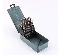 Forets Carbure Metaux Foret Metal, Coffret Foret Metal Lot de 25 Forets Hélicoïdaux HSS avec Boîte de Rangement en Métal pour Bois, Coffrets de Forets Plastique et Aluminium (1-13 mm)