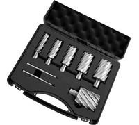 Forets carottiers HSS SucceBuy avec queue Weldon, jeu de 8 pièces pour perceuses magnétiques, diamètre de coupe de 22,22 à 50,8 mm, 6 forets avec 2 goupilles de centrage, profondeur de coupe de 50,8 m