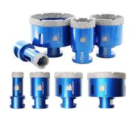 Forets Carrelage Diamant 20/35/50/68mm - BRSCHNITT Brasé Sous Vide et Trépans avec Filetage M14 pour Perçage à sec en Porcelaine Carrelage Granit
