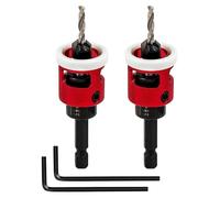 Forets coniques avec limiteur de profondeur, 2 pièces, 3,2 mm. Kit de forets coniques avec mandrin hexagonal de 6,35 mm pour un changement rapide, adaptés au bois et aux plastiques