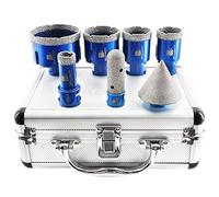 Forets Diamant Boîte - BRSCHNITT trepan carrelage 20/35/40/50/68mm+20mm trépan diamant+50mm embouts de chanfrein+adaptateur avec Filetage M14 pour Perçage à sec en Porcelaine Carrelage Granit Marbre