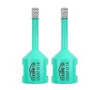 Forets Diamant Carrelage 2pc-6MM LEKOMESH - Trépan Diamant Pour porcelaine Céramique Tuiles Marbre Granit Pierre Quartz Brasage Sous Vide Forets diamantés Filetage M14 pour Meuleuse D'angle