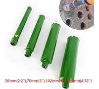 Forets diamantés pour béton, brique, granit - Jeu de couronnes de forage - Jeu de 4 pièces - Ø 5,6/7,6/10,2/12,7 cm - Filetage M22 - Forage à sec/à eau - Hauteur des segments : 10 mm - Profondeur de f