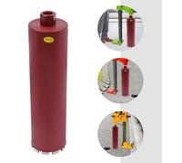 Forets diamantés pour carottage - Couronne de forage M22 - 112 mm pour béton et maçonnerie - Adaptés au perçage à sec et à l'eau - Longueur 45 cm - Couleur : rouge
