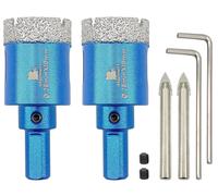 Forets diamantés pour carrelage, avec foret de centrage, lot de 2, diamètre 32 mm, pour porcelaine, céramique, pierre, granit, marbre