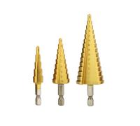 Forets étagés en titane HSS haute vitesse, jeu de forets coniques pour métal et bois, 4-12, 4-20 et 4-32 mm, sachet inclus