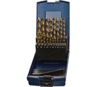 Forets hélicoïdaux de remplacement, norme DIN 338, type N, diamètre 1-10,5 x 0,5 mm, en acier rapide HSS, revêtement TiN, coffret de 24 pièces, marque TECWERK