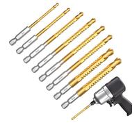 `Forets hélicoïdaux outils de menuiserie à queue hexagonale en acier | 8 mèches pour scie cloche à béton pour bois, métal, carrelage, , verre, maison, atelier et plomberie