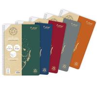 Forever - 68401Cpack - Un Lot de 5 Cahiers à Spirale 100 pour cent Recyclé une Marque de Clairefontaine, A4 21x29.7 cm, 120 Pages Détachables Grands Carreaux, Papier 90g recyclé