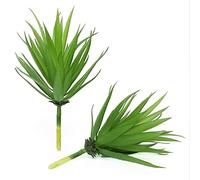 Forever bene Lot de 2 Feuilles d’Agave artificielles, Vert, décor Maison | Feuillage artificiel pour salon, bureau, accueil, table événementielle et compositions florales personnalisées