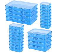 Forever bene Lot de 24 boîtes de rangement assorties, Bleu, 18 × 11 × 3 cm