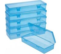 Forever bene Lot de 6 boîtes à couvercle, Bleu, 15,5 × 6,5 × 3 cm rangement