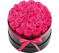 Forever Flowers, 27 roses préservées dans une boîte, bouquet immortel, cadeau d'anniversaire à livrer, femmes d'exception, épouse, mères, anniversaire, Saint-Valentin, Noël, rose rouge
